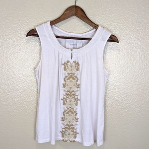 CROFT & BARROW Embroidered Tank Blouse